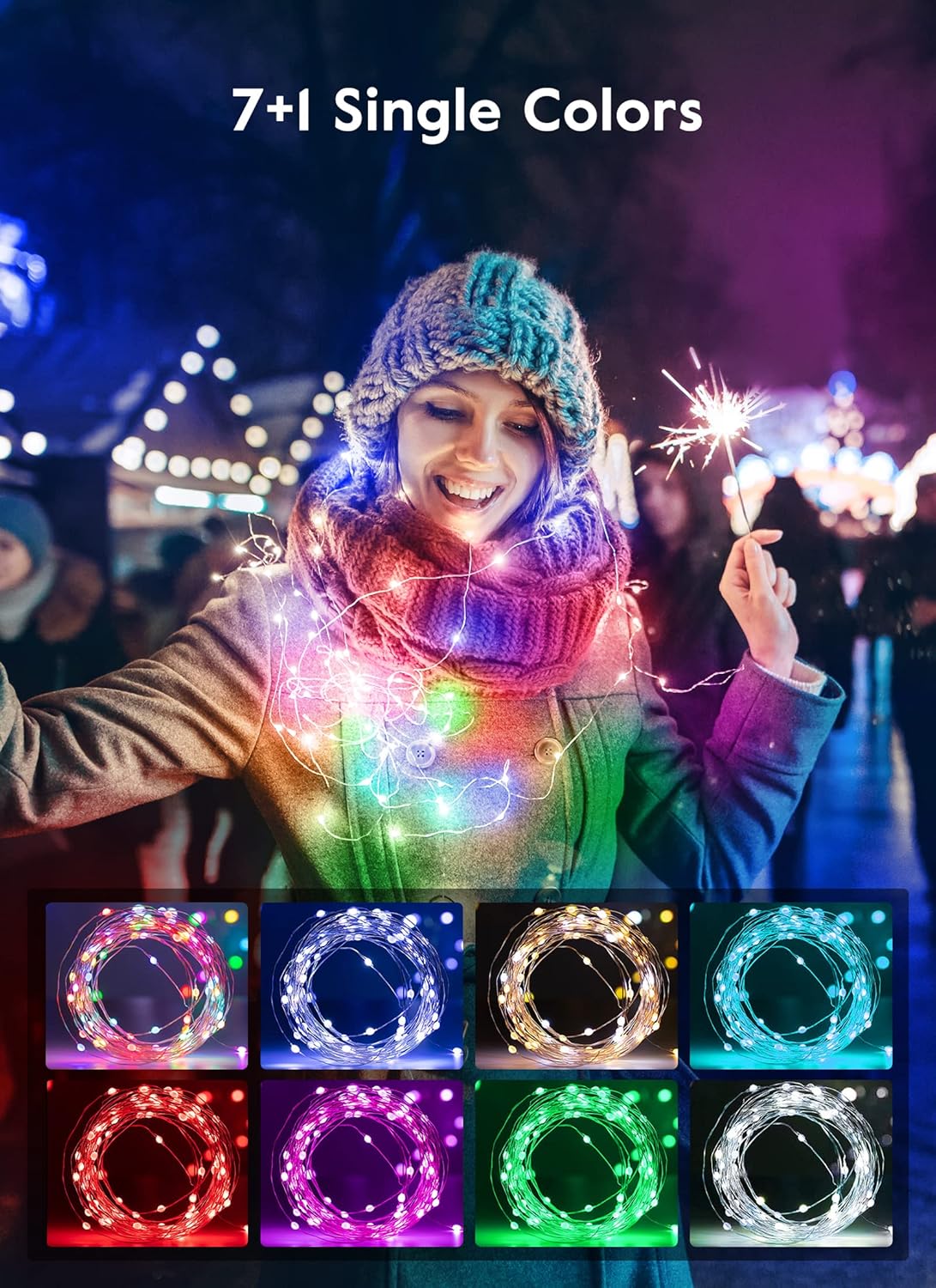 Minetom Color Changing Fairy Lights - 33FT 100 LED String Lights with Remote & 11 Modes | USB Indoor Twinkle Lights for Bedroom & Classroom