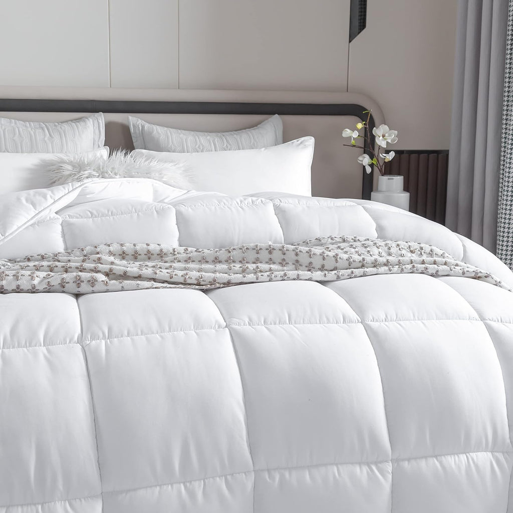Skiennix Queen Size Down Alternative Comforter - Ultra Soft Heavyweight Fiberfill Duvet Insert 90x90