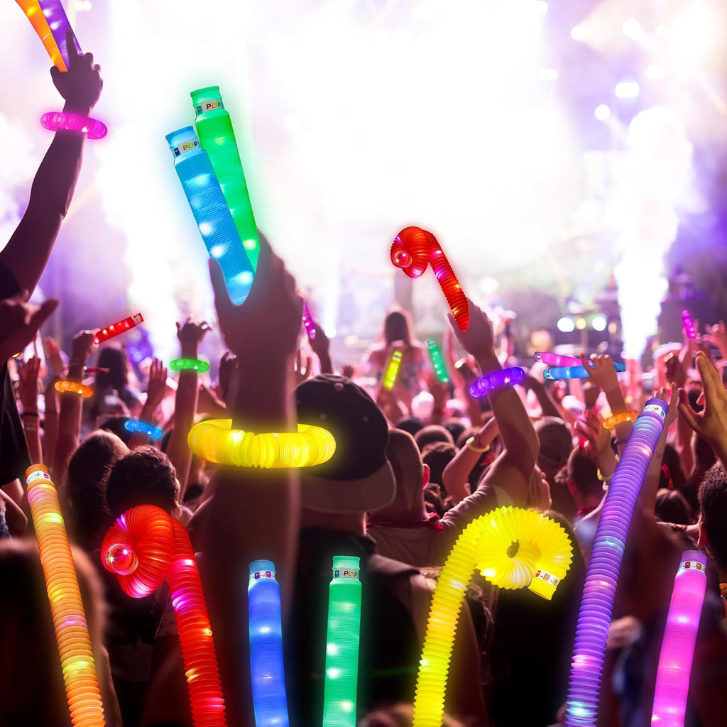 UrChoice Glow Sticks - 32PCS LED Pop Tubes & Glow Necklaces | Fun Party Favors for Birthdays & Weddings