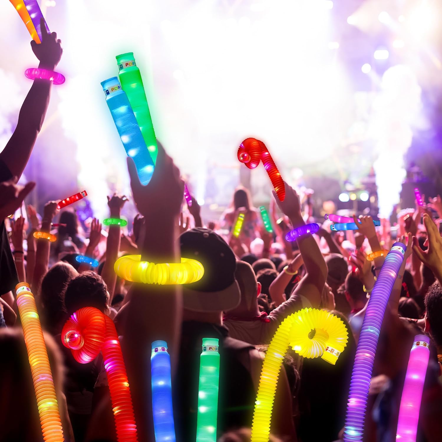 UrChoice Glow Sticks - 32PCS LED Pop Tubes & Glow Necklaces | Fun Party Favors for Birthdays & Weddings