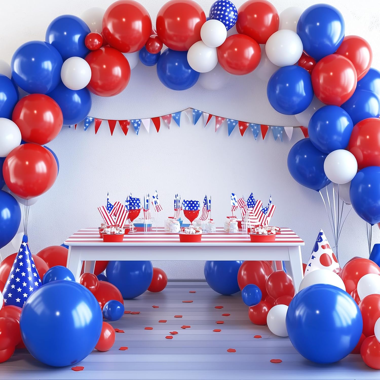 RUBFAC Royal Blue Balloons - 129-Piece Arch Kit | Various Sizes for Graduation, Birthday & Baby Showers