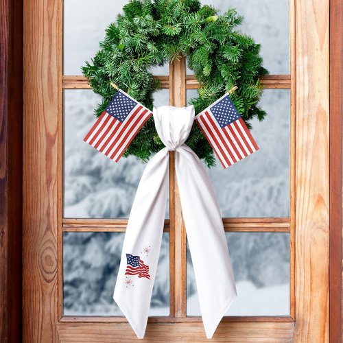 Hahafelt Patriotic Wreath Sashes - USA Flag Design for 4th of July | 56" x 4.5" Home Decorations