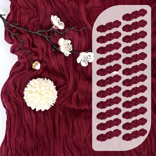 25 Pack Burgundy Cheesecloth Table Runner 17 x 108 Inch Fall Thanksgiving Boho Rustic Farmhouse Gauze Cheese Cloth Runner for Wedding Party Baby Shower Home Decor Holiday Decorations