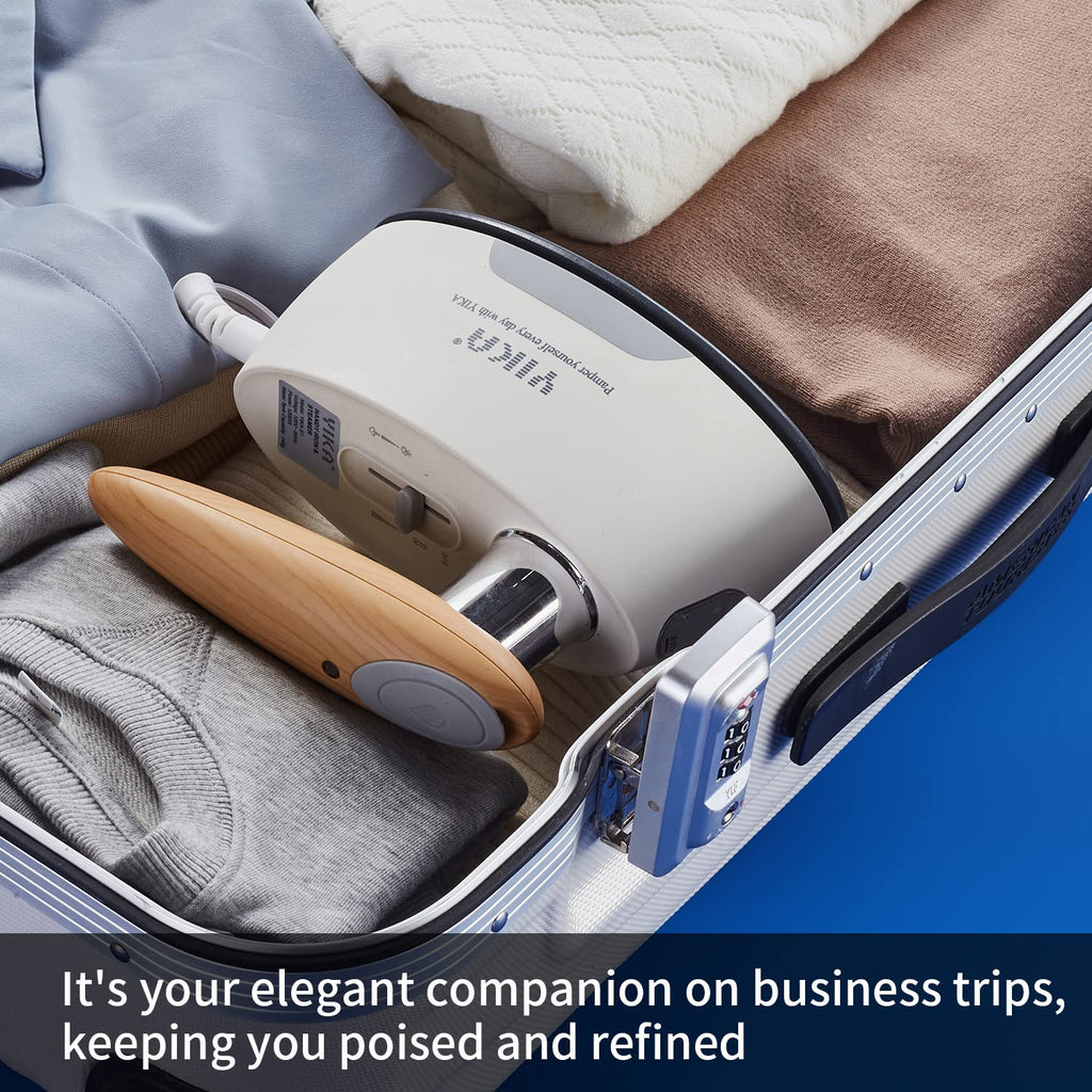 YIKA Steamer Iron for Clothes 2-in-1, Multi-Level Heating & Steaming Control, Handheld Steam Iron with Ceramic Coated Panel, Portable Fabric Wrinkle Remover for Home, Travel, and Office Use