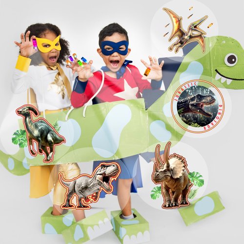 24PCS Jurassic Dinosaur Party Favors-LED Finger Lights：Glow-in-the-Dark Light-Up Toys Bulk for Kids,Jungle Dino Theme Birthday Party Decorations Supplies, Party Goodie Bags, Classroom Prizes Gifts