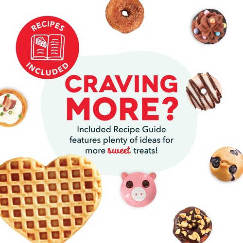 Dash MultiMaker® Treat Maker System - Make Mini Donuts, Cupcakes & Heart-Shaped Waffles - Interchangeable Plate Design - dishwasher safe Parts for Easy Cleanup - Aqua