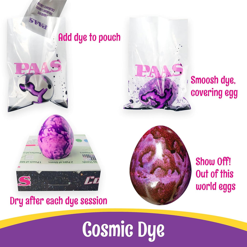 PAAS Easter Egg Decorating Bundle - Deluxe Kit & Cosmic Egg Dying Kit | Food Safe Dye for Family Fun (3 Pieces)