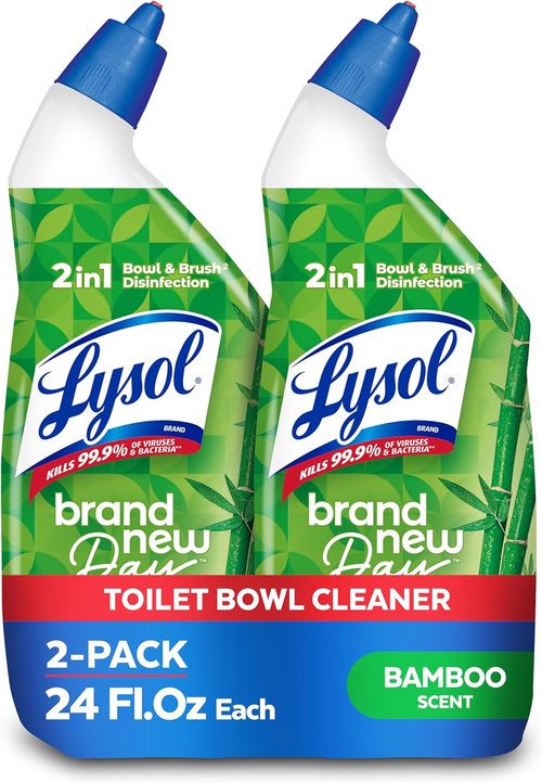 Lysol Toilet Bowl Cleaner Gel - Clinging Disinfectant with Bamboo Scent | 24 Fl Oz (2 Pack)