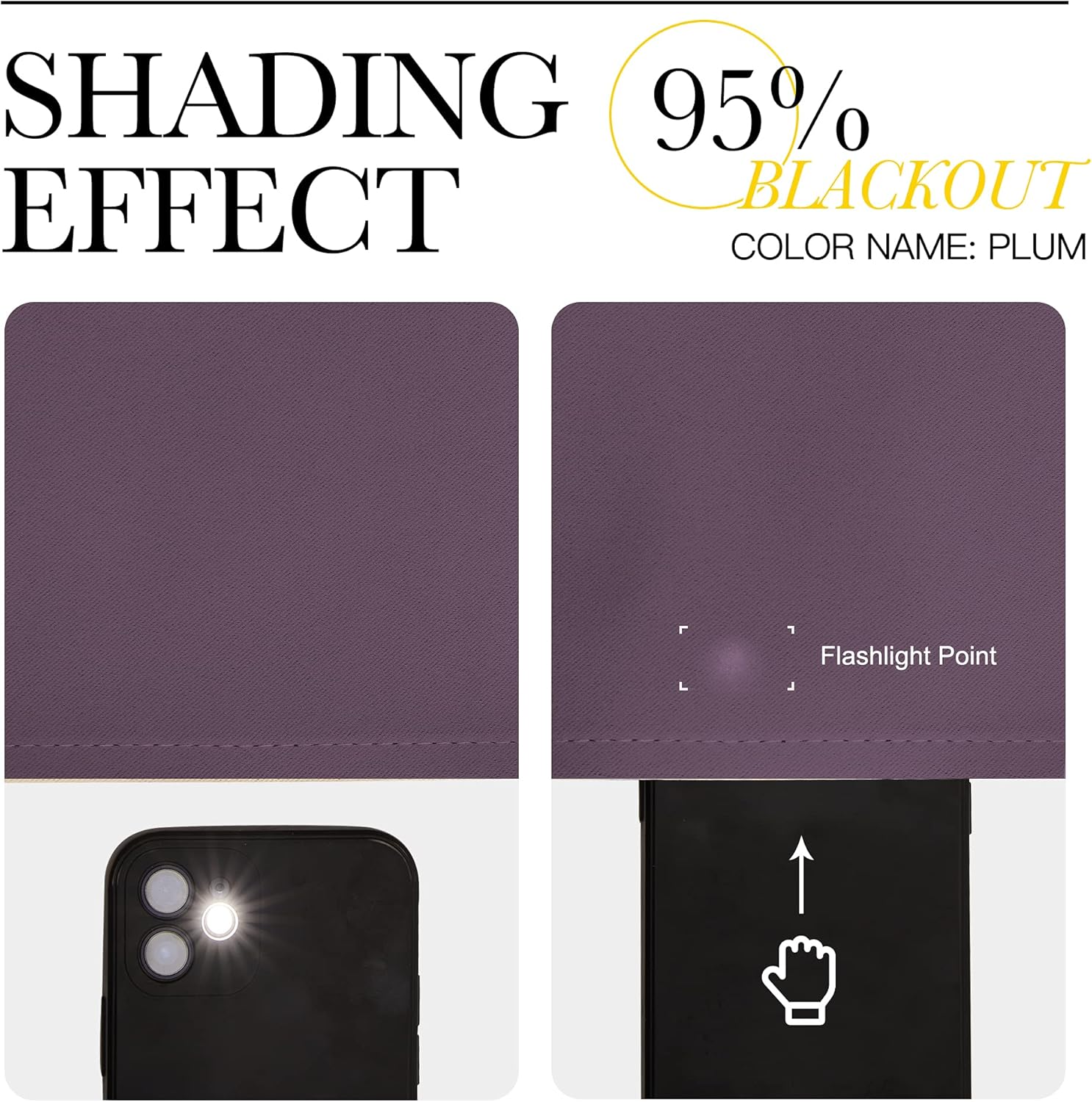 NICETOWN Blackout Curtains - Room Darkening Grommet Top Drapes for Bedroom or Dining Room | Set of 2, 42 x 63 Inch, Plum