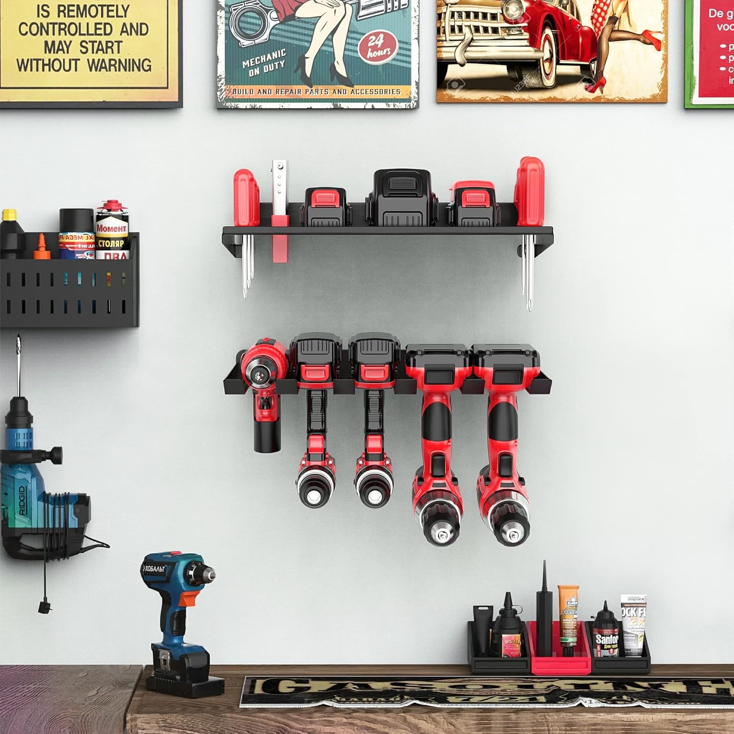 Ultrawall Power Tool Organizer - Heavy-Duty Wall Mount Drill Holder & Cordless Tool Storage Rack