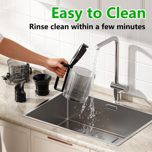 Cold Press Juicer Machines, 5.3" Large Feed Chute Slow Masticating Juicer, Powerful AC Brushless Motor Fit Whole Fruits & Vegetable, 99% Juice Yield, Ultra Quiet, Easy Clean