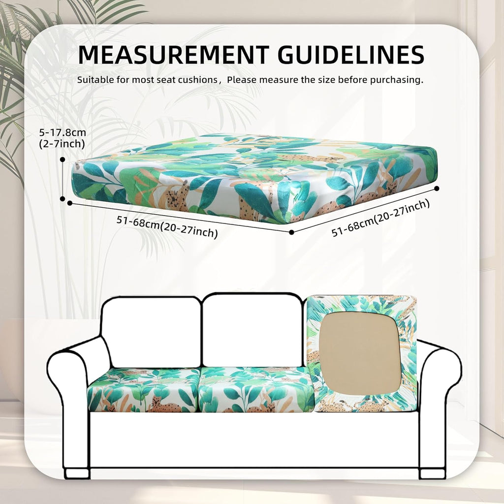 BIETYONE Outdoor Couch Cushion Covers - 8Pcs Washable & Reusable Leopard Slipcovers for Patio Furniture