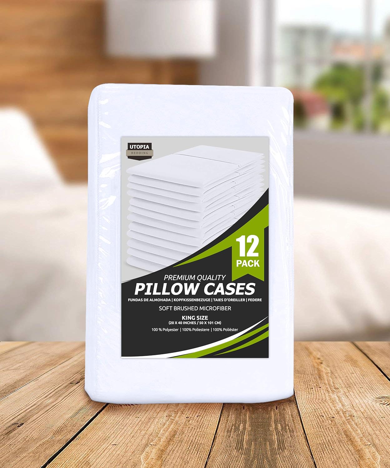 Utopia Bedding King Pillow Cases - Soft Brushed Microfiber - 20 X 40 Inches | 120 Pack, White
