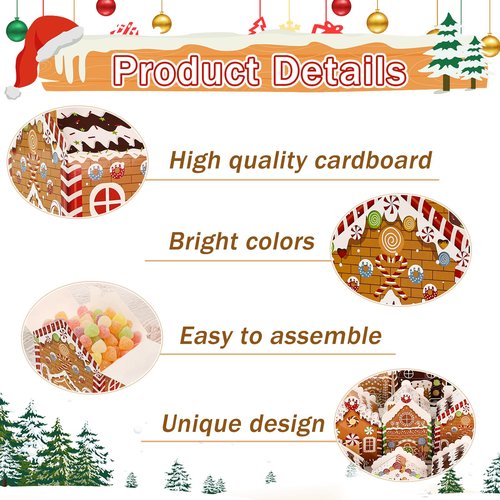 FALIZIFU Empty Advent Calendars to Fill Christmas Advent Calendar Boxes 24 Days Christmas Countdown Calendar for Kids Adults Gingerbread House Fillable Advent Calendar