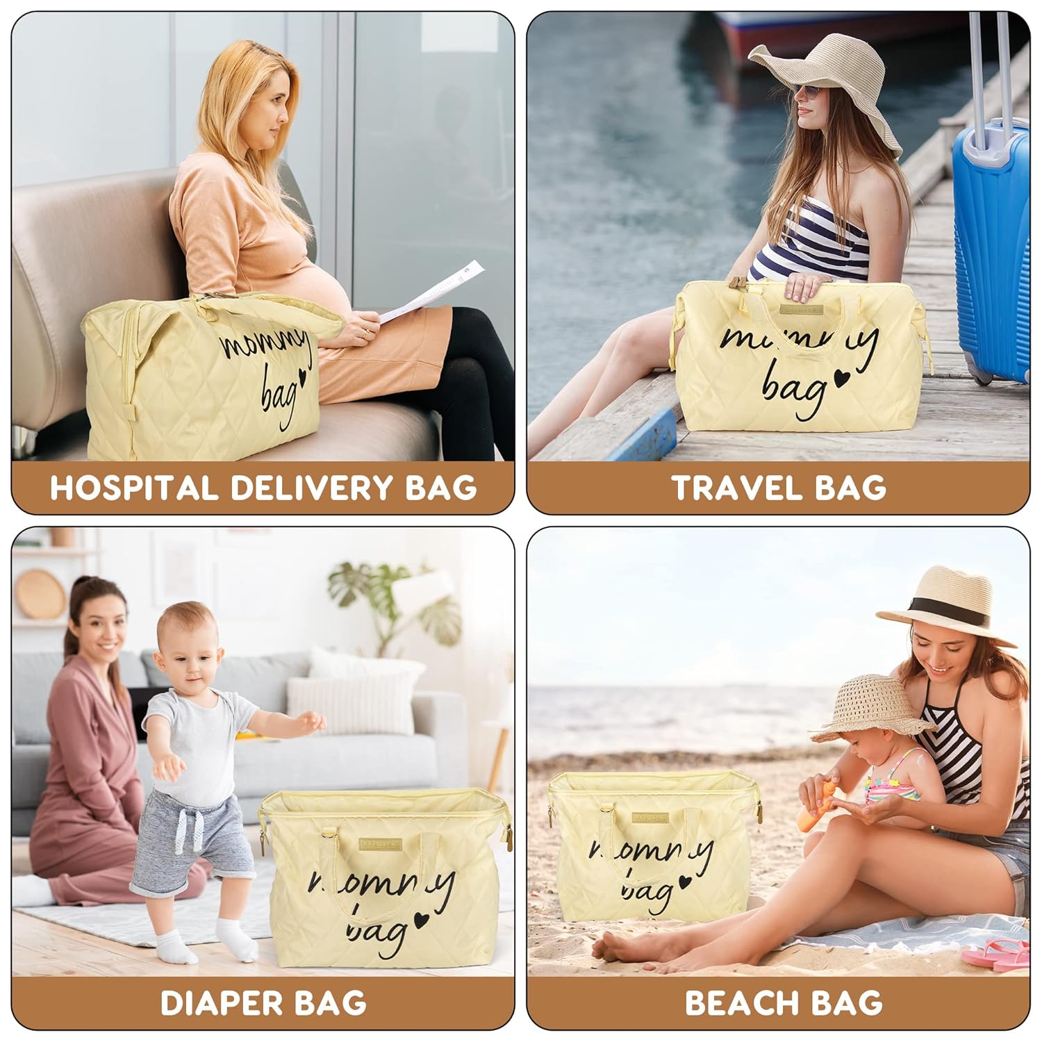 PeraBella Mommy Bag - Stylish Diaper Tote for Hospital & Maternity | Versatile & Spacious Design