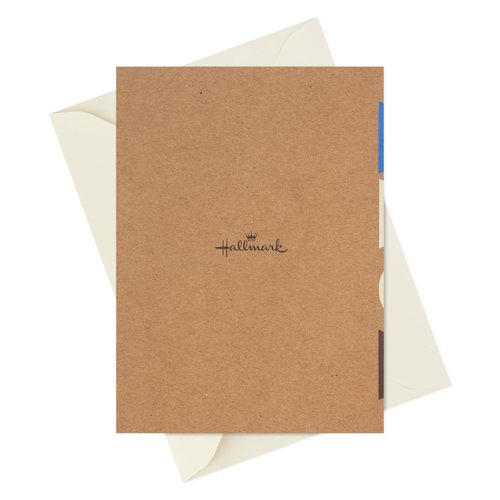 Hallmark Geometric Note Card Assortment (24 Blank Cards with Envelopes) Blue Foil, Green, Yellow, Kraft Brown