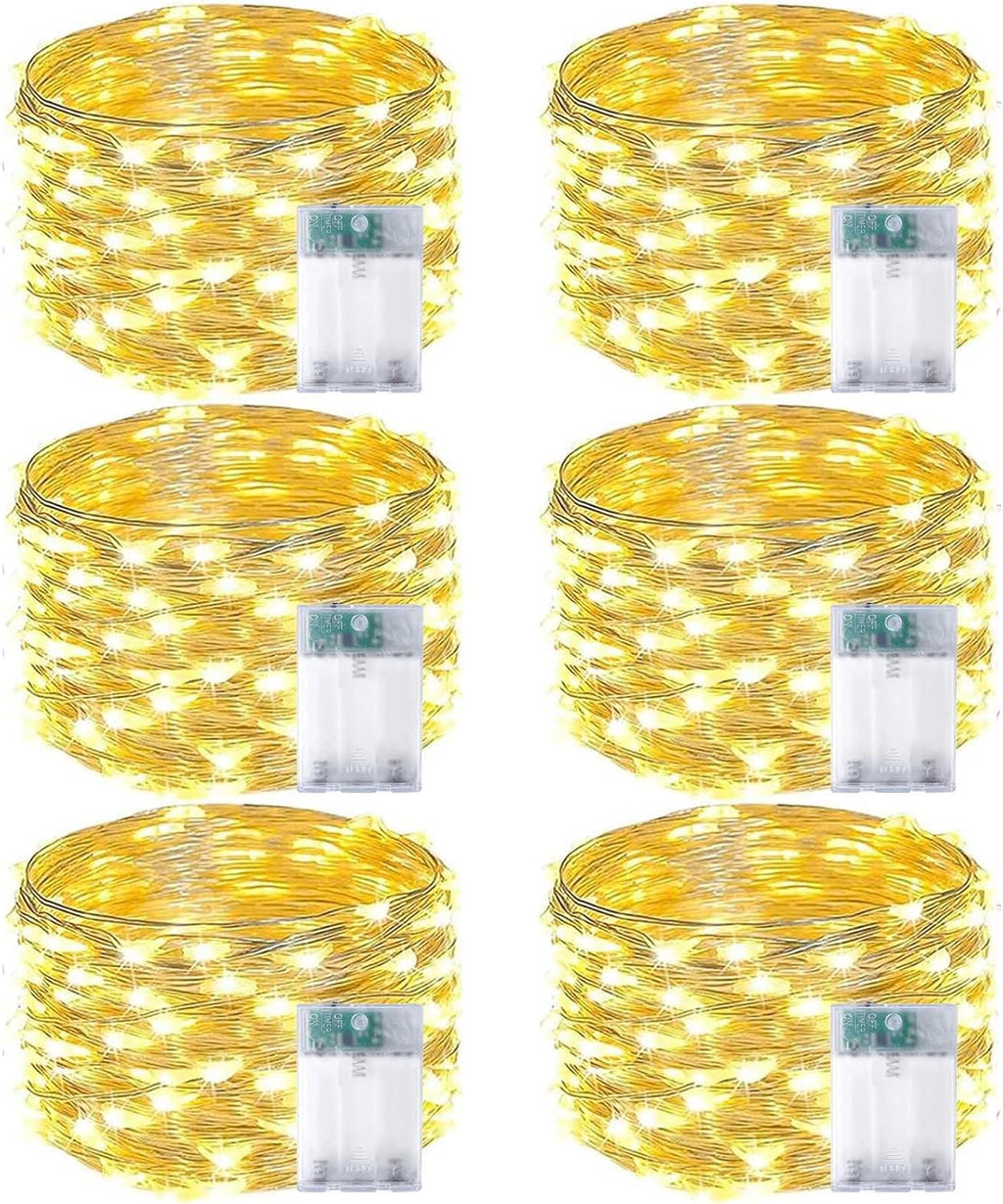 Skiennix 50 LED Fairy Lights - Waterproof 16FT Battery Operated String Lights with Timer | Warm White for Indoor/Outdoor Decor