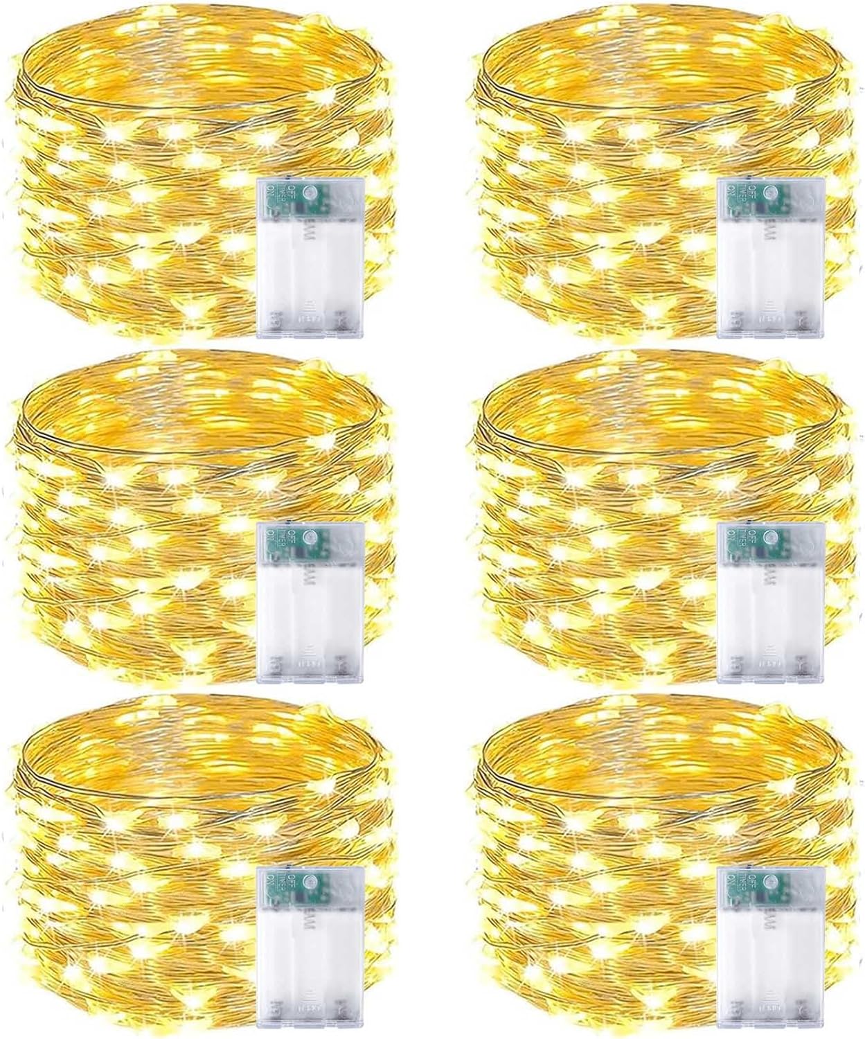 Skiennix 50 LED Fairy Lights - Waterproof 16FT Battery Operated String Lights with Timer | Warm White for Indoor/Outdoor Decor