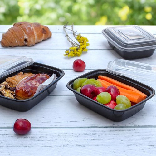 GUSTO Meal Prep Containers - 12 oz, 50 Count | Reusable, Microwaveable & BPA-Free Food Storage Boxes