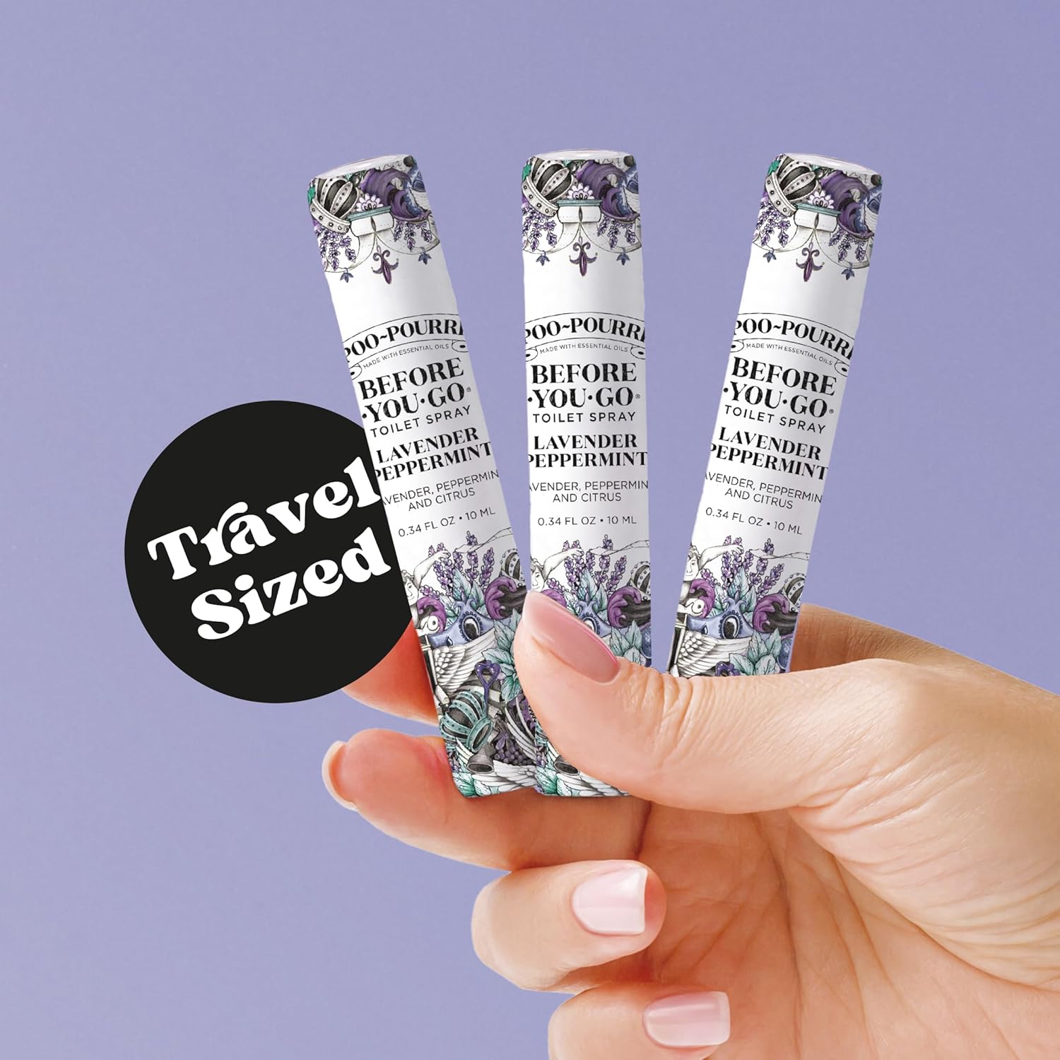 Poo-Pourri Before-You-Go Toilet Spray - Travel Essentials Variety Pack | 5 Scents, TSA Approved, 0.34 Fl Oz