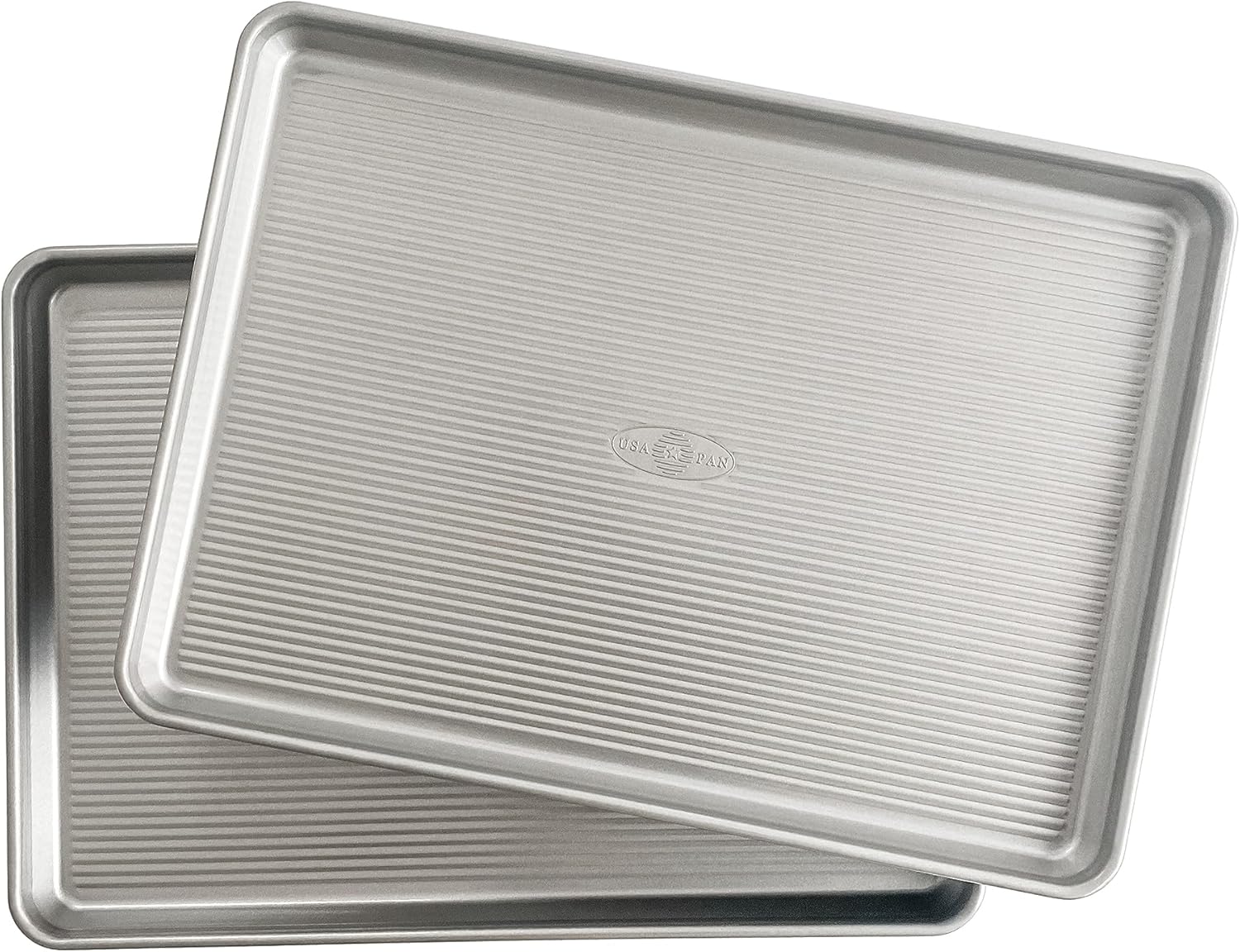 USA Pan Nonstick Aluminum Half Sheet Pan Set - Durable & Versatile Baking Trays, 2-Pack