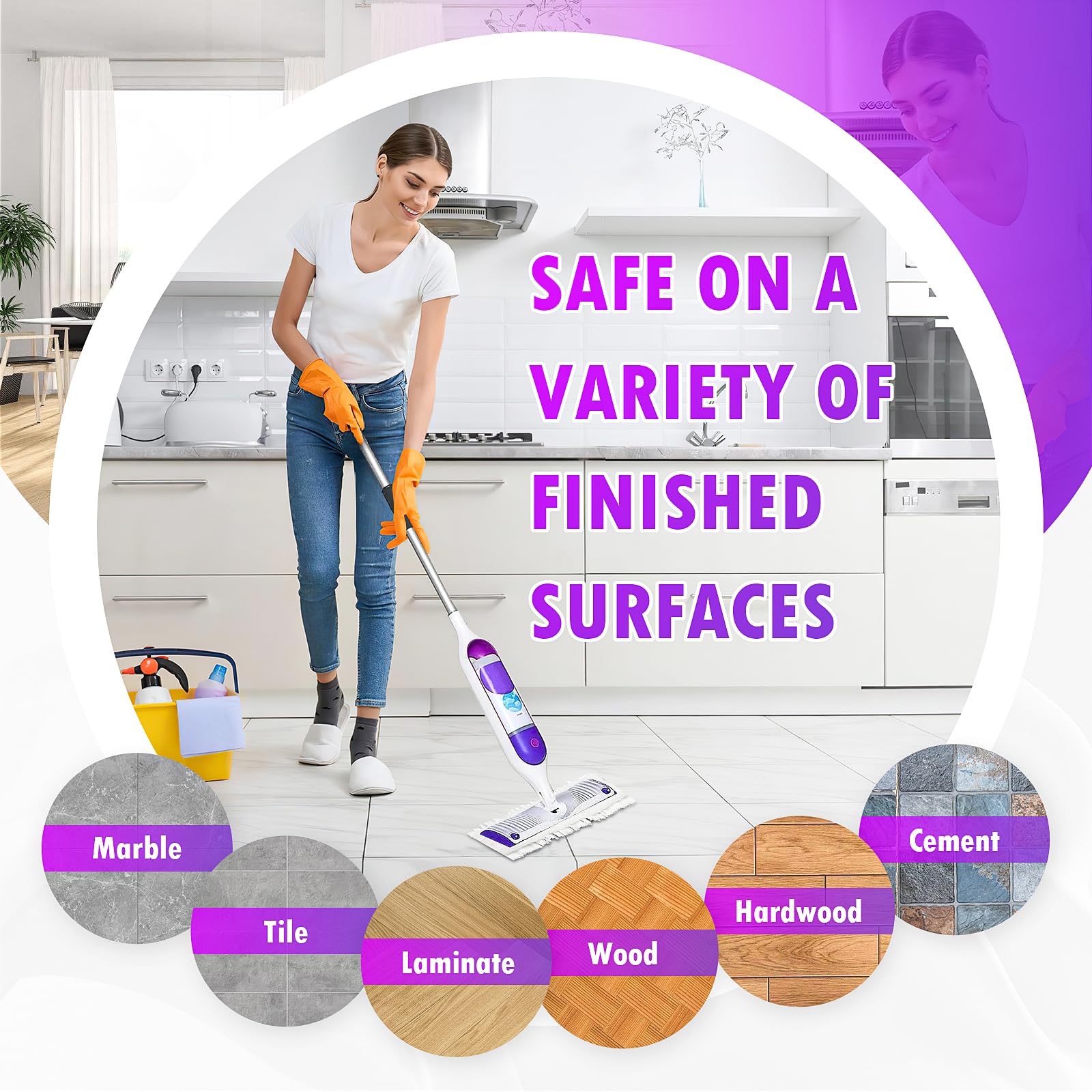 20 Pack Disposable Mopping Pad Refills for PowerMop Multi-Surface Mop Kit, Multi-Surface Mop Pad Refill for Power Mop for Cleaning Floors