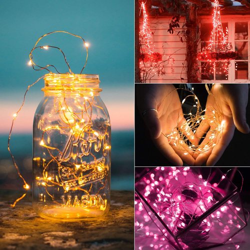 Brightown 12-Pack LED Fairy Lights - Waterproof Multi-Color String Lights for Weddings & Parties | 7 Feet, 20 LEDs