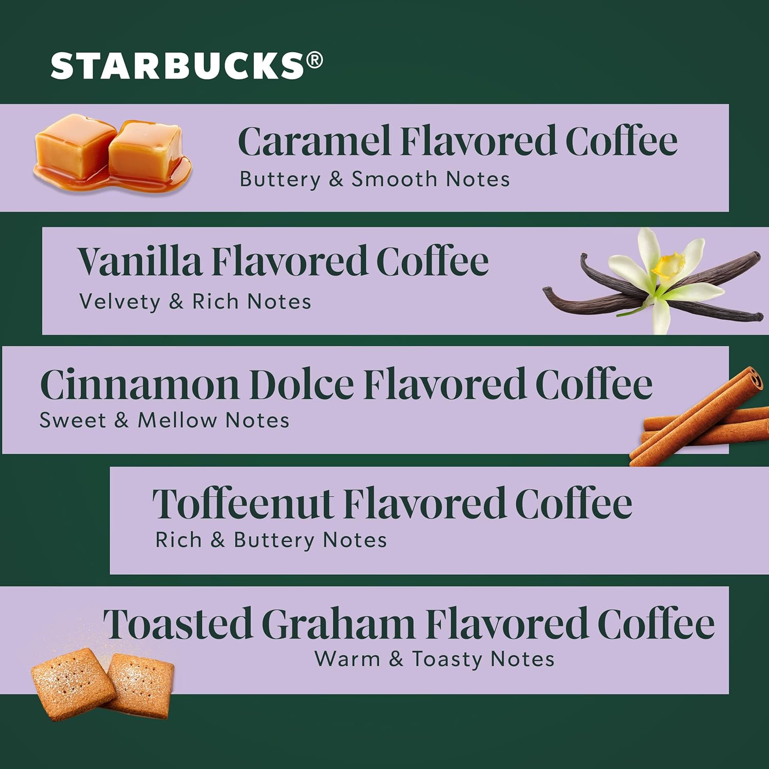 Starbucks K-Cup Coffee Pods - Flavored Hot or Iced Coffee Variety Pack | 40 Count