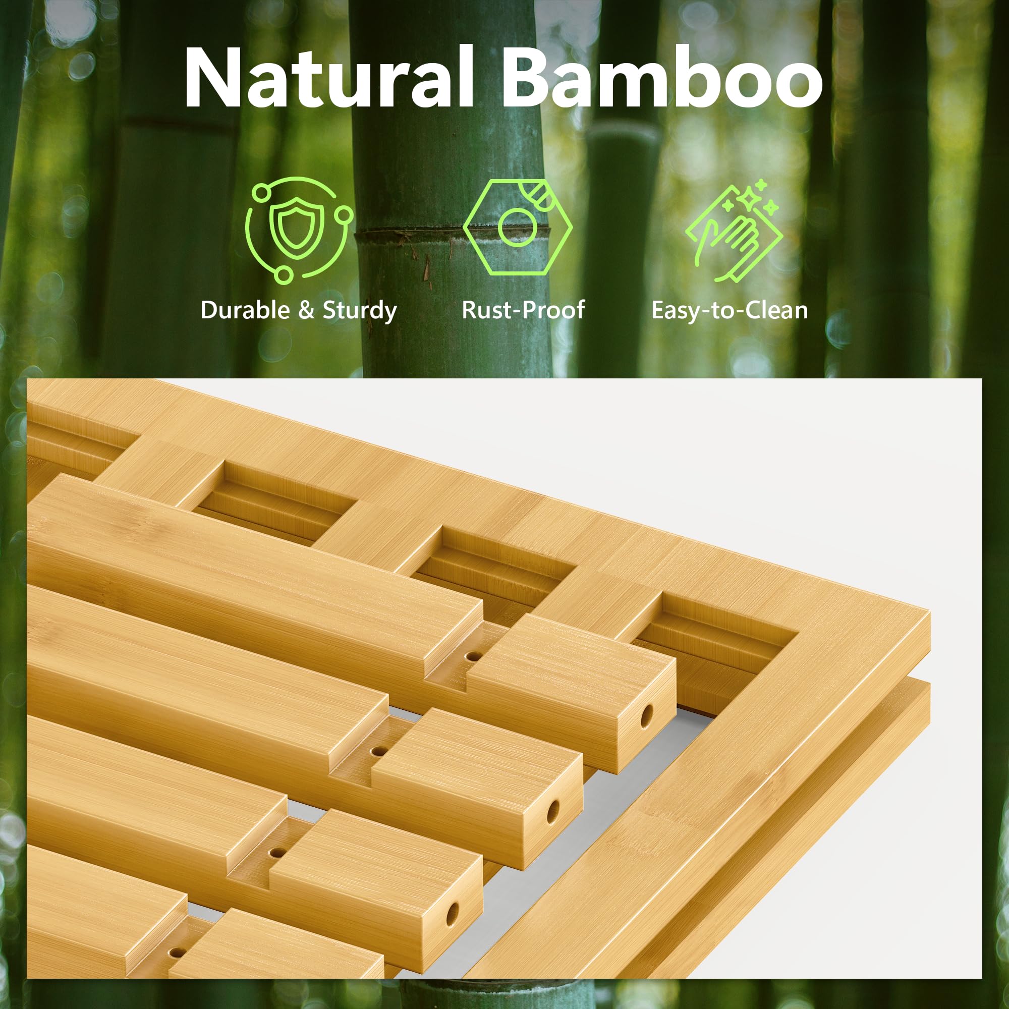 Toolola Bamboo Shoe Rack for Closet 3 Tier, Durable Wooden Shoe Rack, Space-Saving Stackable Shoe Organizer for Entryway, Dorm, Garage, Natural