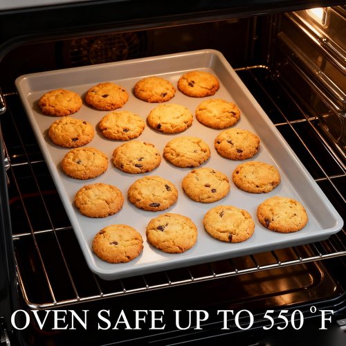 **Ceramic Baking Sheet by [Brand Name] - Non-Stick & Non-Toxic 14x9 Cookie Tray | 2.2mm Thick Aluminum**