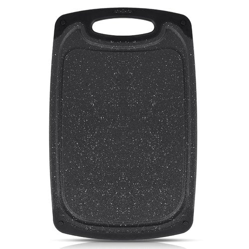 Cutting Boards,12.5"×7.7" Plastic Chopping Board Made From Natural Food Grade Material,BPA Free&Eco,Non Slip&Juice Groove,Dishwasher Safe,Double-Sided Usable,Dark Grey