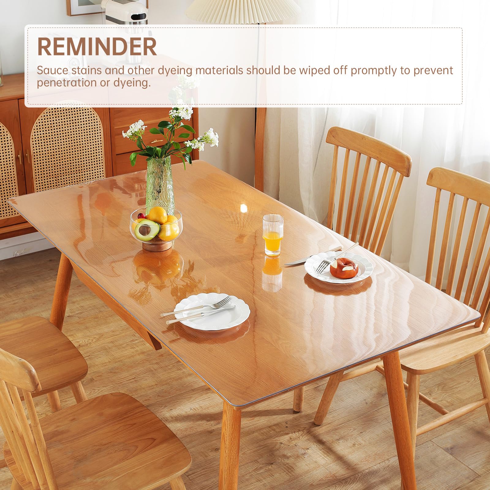 Warmstar Clear Table Protector, 2mm Thick, 42x120Inch Table Cover, Desk Mat for Coffee Table, Writing Desk, Dining Room
