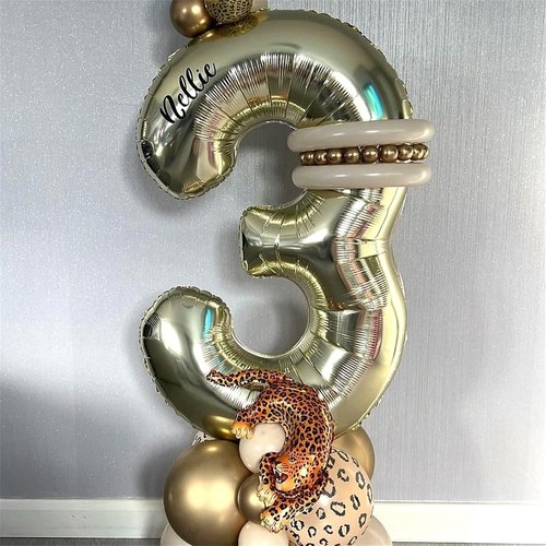 Champagne Gold 40" Giant Helium Foil Number Balloons | Light Gold Birthday Decor for All Ages