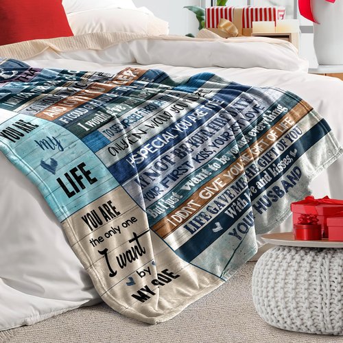 Gifts for Wife, Anniversary Blanket Gifts for Women Her Wife, Wifey Birthday Ideas from Husband, Romantic I Love You Present for Her, Christmas Valentines Mothers Day Presents Throw Blanket 60x50in