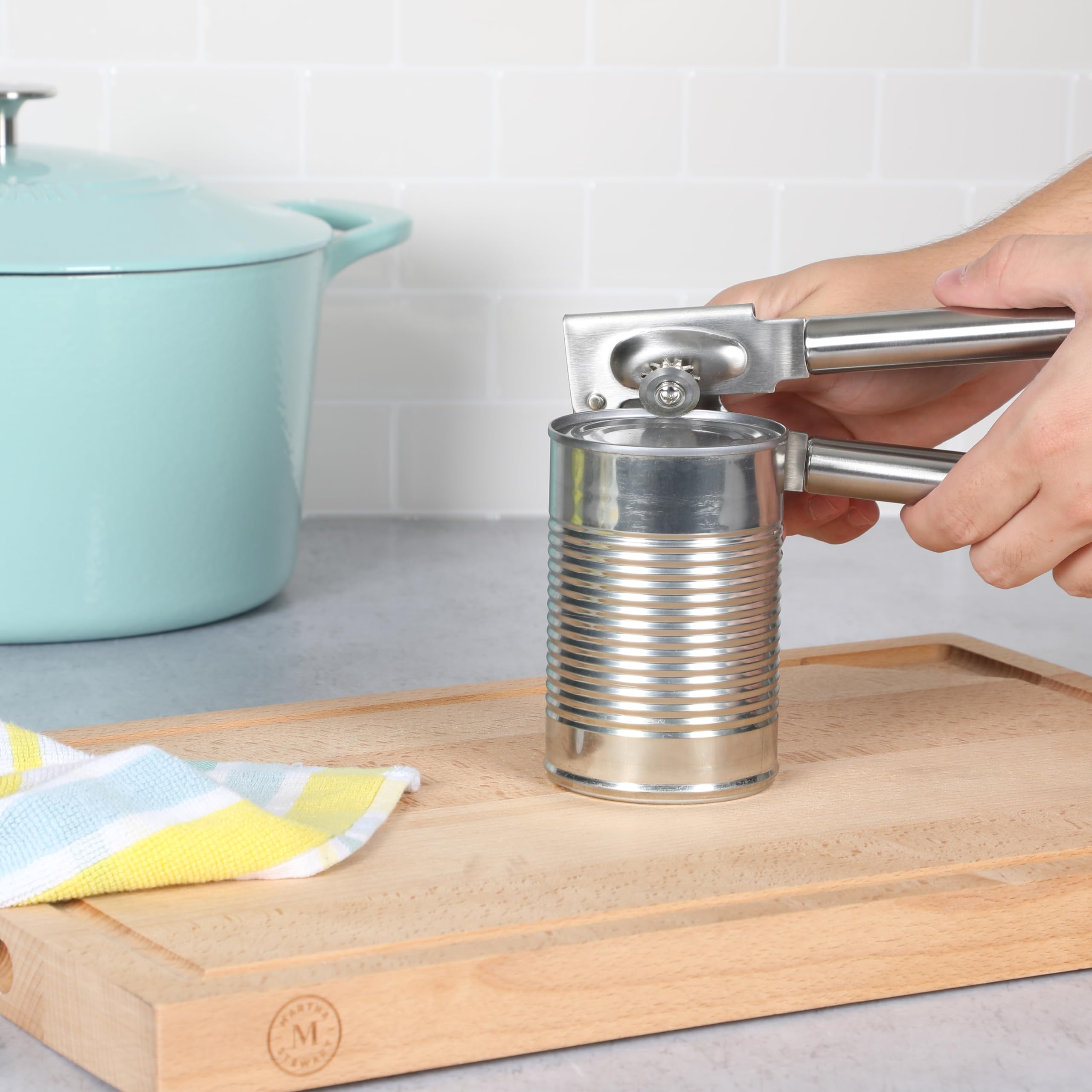 Martha Stewart Sprucedale Stainless Steel Heavy Duty Can Opener – Durable and Easy-to-Use Manual Kitchen Tool for Effortless Opening