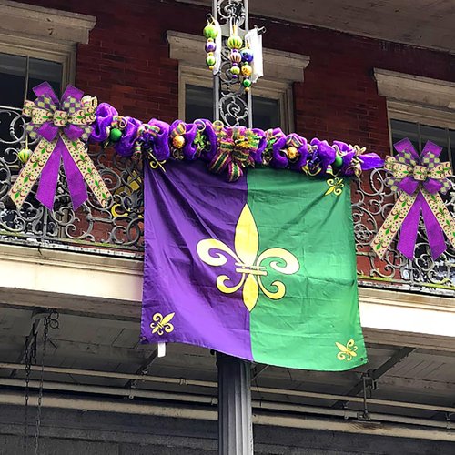 ALIBBON Large Mardi Gras Bows - Flaxen Fleur de Lis & Glitter Purple for Wreaths | Festive Carnival Decor