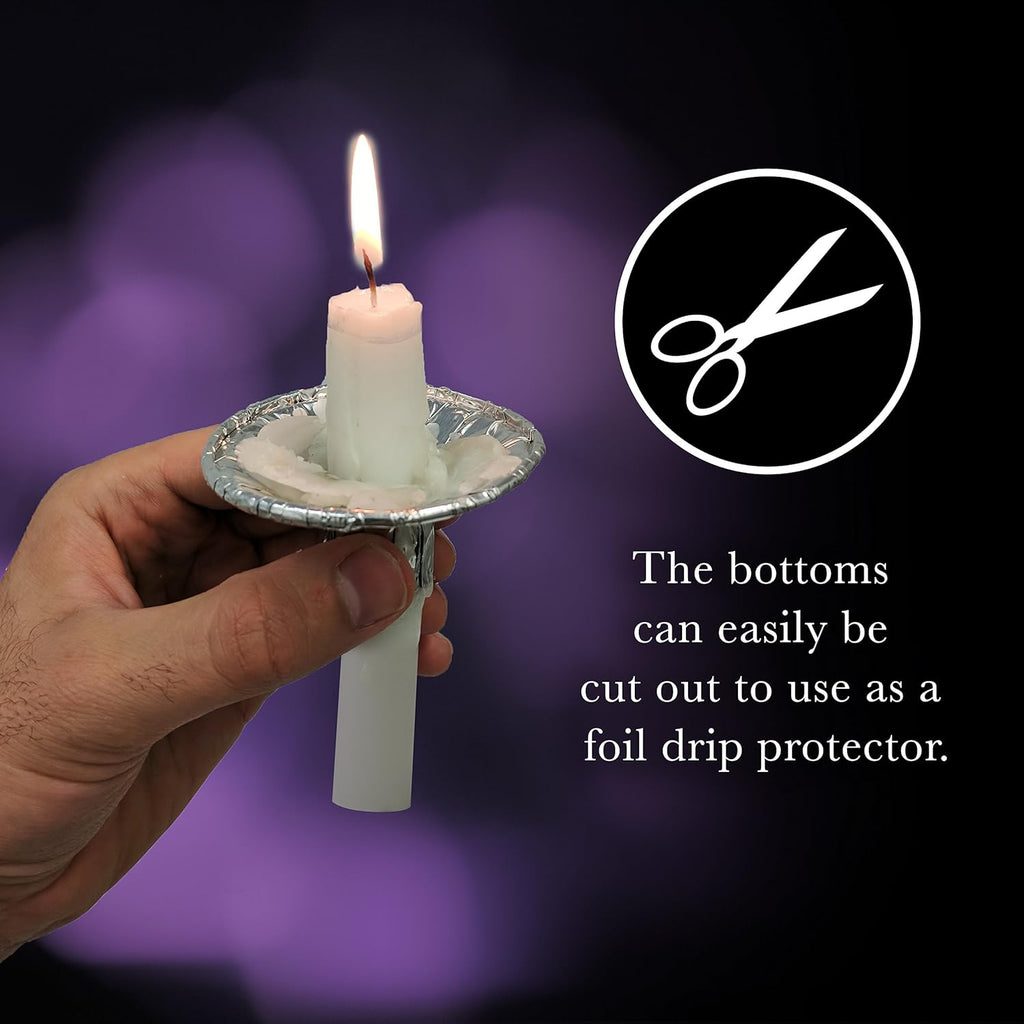 OHR Extra Heavy Disposable Aluminium Foil Candle Holders - 50 Pack Drip Cup Bobeches