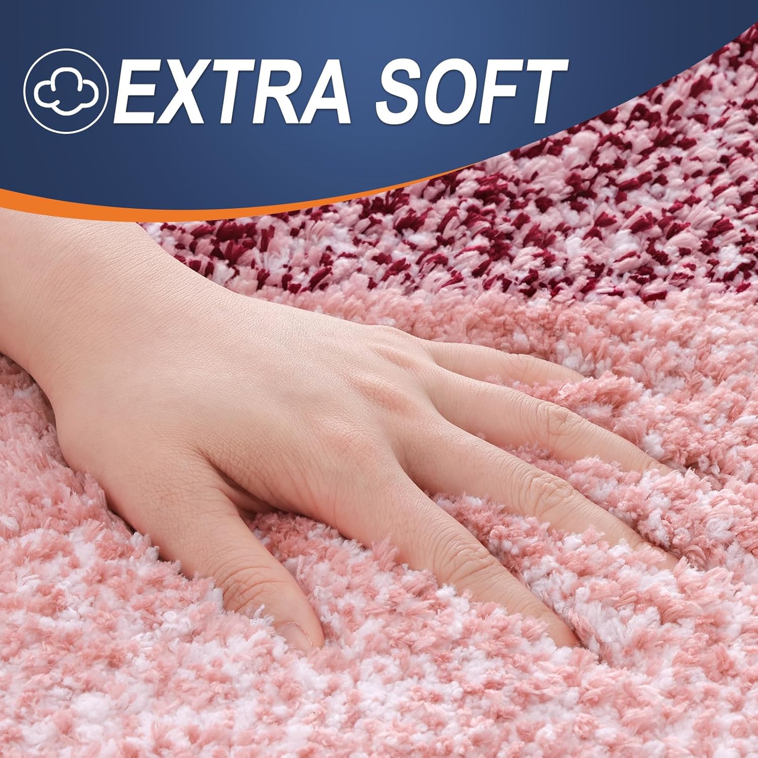 OLANLY Bathroom Runner Rug - Extra Soft Microfiber Mat with Rubber Backing | 59"x20", Quick Dry, Red