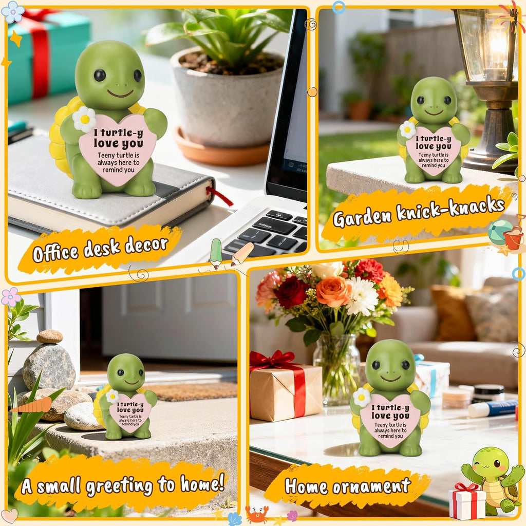 4THFARMES Mini Resin Turtle Figurines - Cute Funny Gift for Couples | Anniversary & Birthday Decor