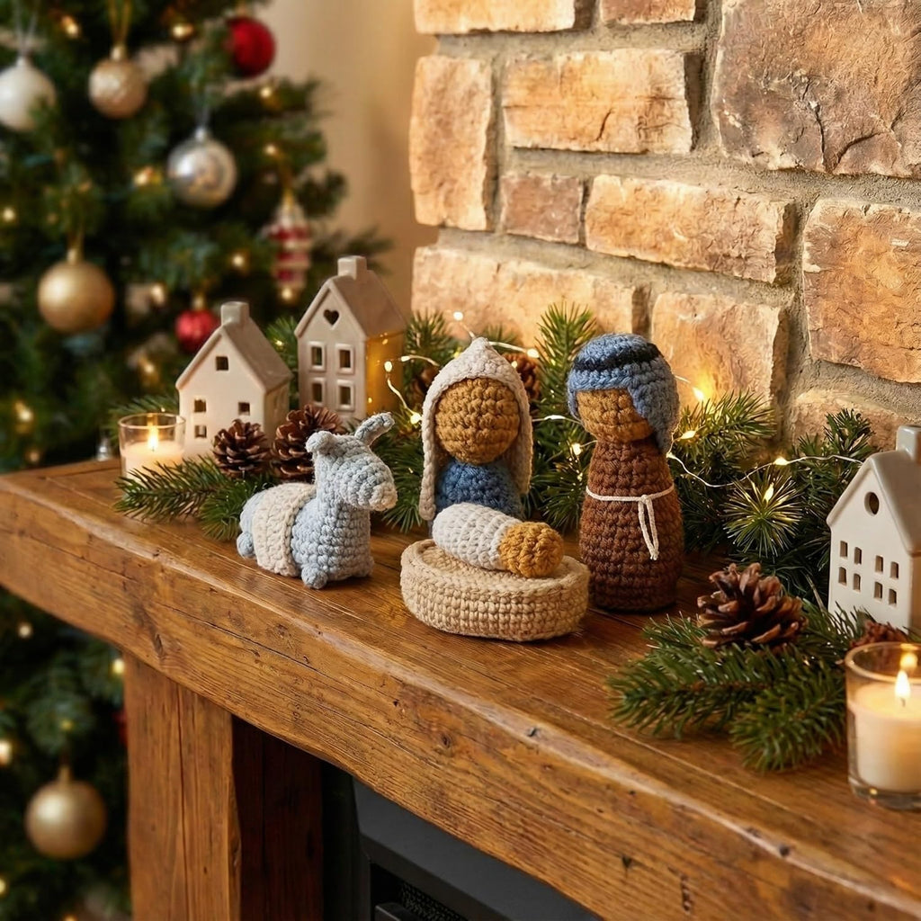 OASSIE Nativity Set - Handmade Crochet Christmas Decorations | Indoor Christian Gifts for Home Decor