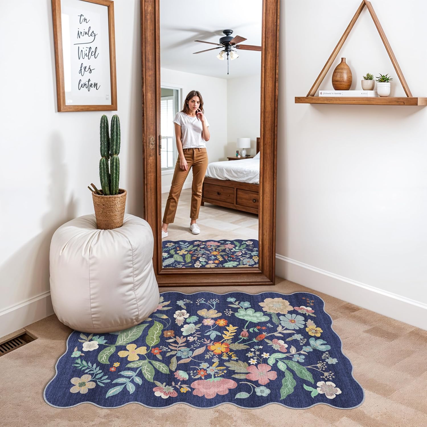 Skiennix Washable Area Rug - Easy-Clean Non-Slip Carpet for High-Traffic Areas | 2x3 Purple