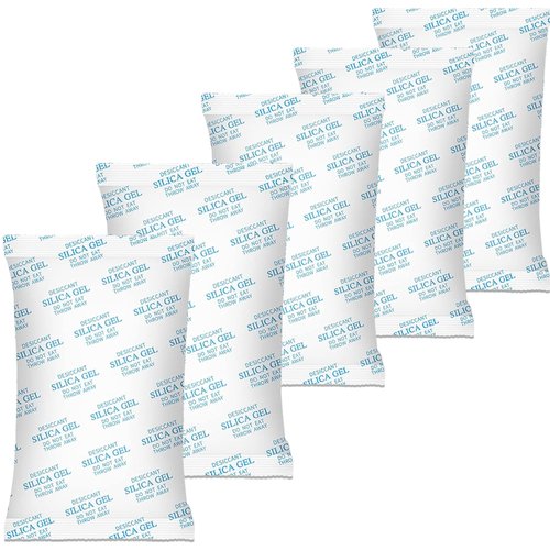 QKOQKO Silica Gel Packets - 35 Packs of 50 Grams, Food Safe Moisture Absorbers, Reusable Desiccant for Storage, Closet, Shoe Cabinet & More