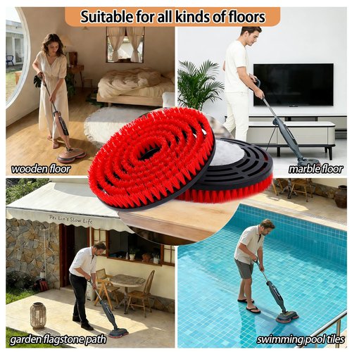 2-Pack Upgrade Mop Pad Replacement Brush Heads Suitable for Shark Steam Mop, Compatible with S7000/S7001/S8201/S7201 for Deep Cleaning Hardwood Tile Slate and Pool (Red)