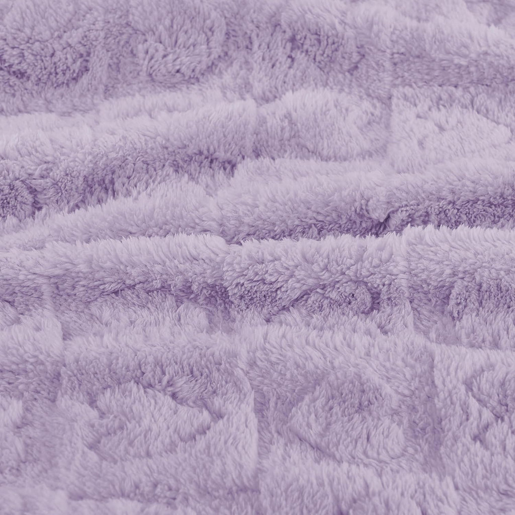 Yurhap Fleece Baby Blanket - Ultra Soft Heart Checkered Design for Infants | 30”x40” Purple Cozy Crib Stroller Blanket