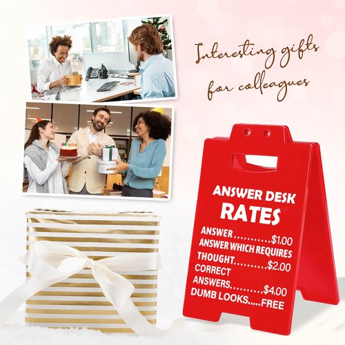 Funny Office Gag Gifts for Coworker Answer Desk Rates Desk Sign for Women Men Coworker Boss