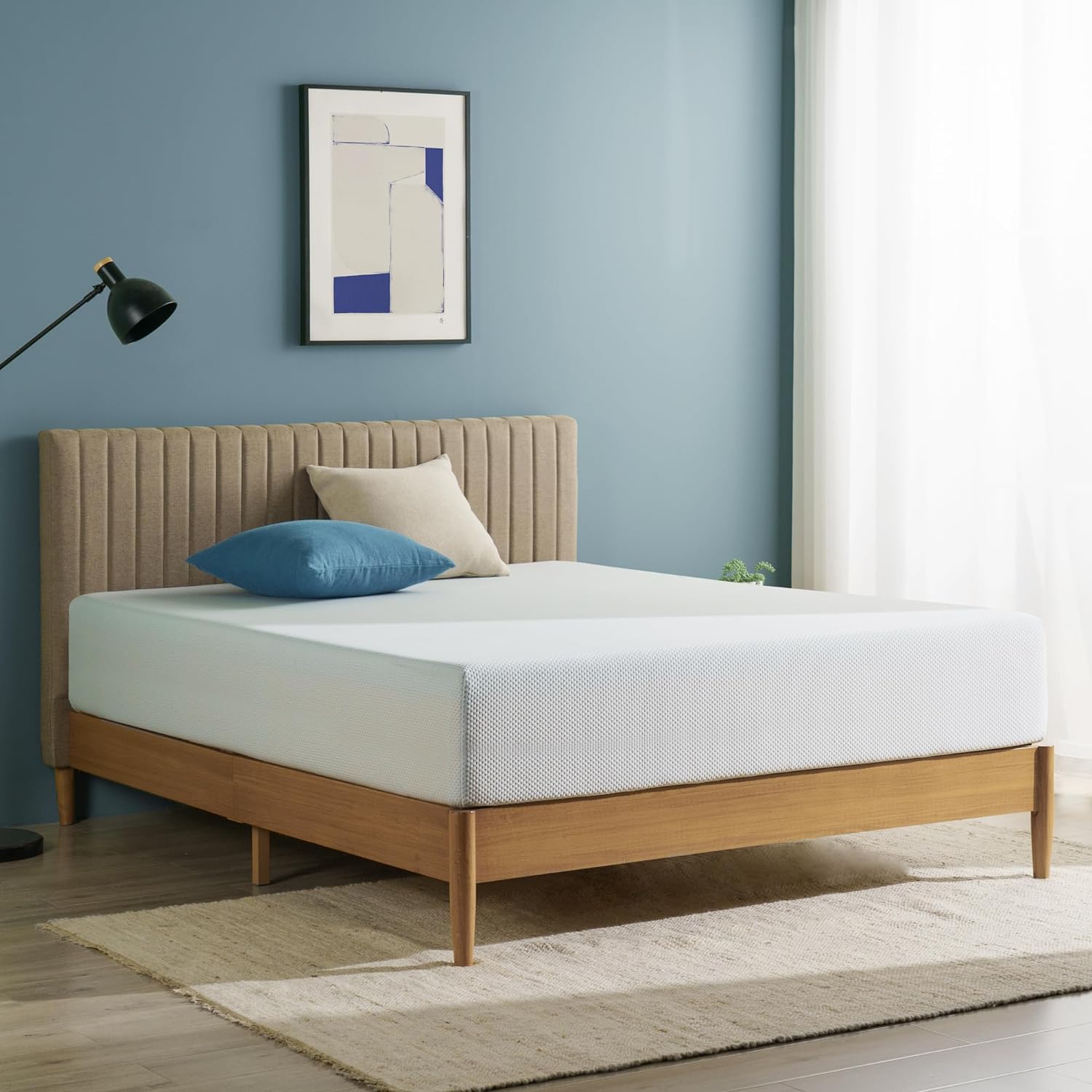 Zinus 12 Inch Green Tea Memory Foam Mattress - King Size, Cooling Gel, Medium Firmness, Safe & Fiberglass Free