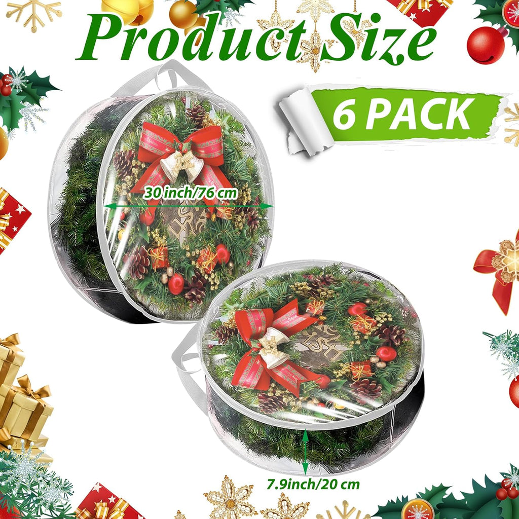 YAYODS Wreath Storage Container - Heavy Duty 30 Inch Bag with Clear Window for Christmas Decor | White