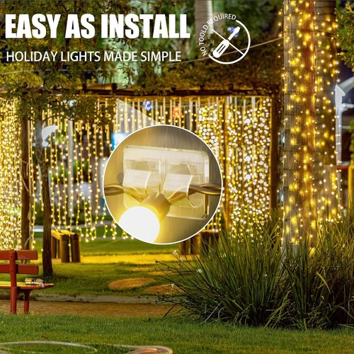 Keviyi Outdoor String Light Hooks - 26 Heavy-Duty Double Hooks with Waterproof Adhesive Strips