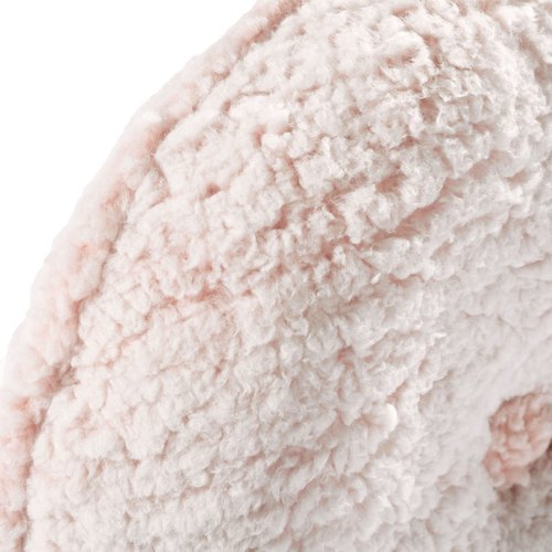 Lush Decor Button Soft Sherpa Decorative Throw Pillow, 15" Round, Blush - Circle Pillow - Blush Pink Throw Pillow - Sherpa Pillow - Soft Fluffy Throw Pillows For Bed, Couch, Or Chair