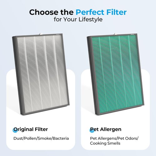 LUFTRUM C3500 and C3500 WIFI Air Purifier Original Replacement Filter Set, 1 Ture HEPA Filter and 1 Activated Carbon Filter (1 Pack-2 Filters)